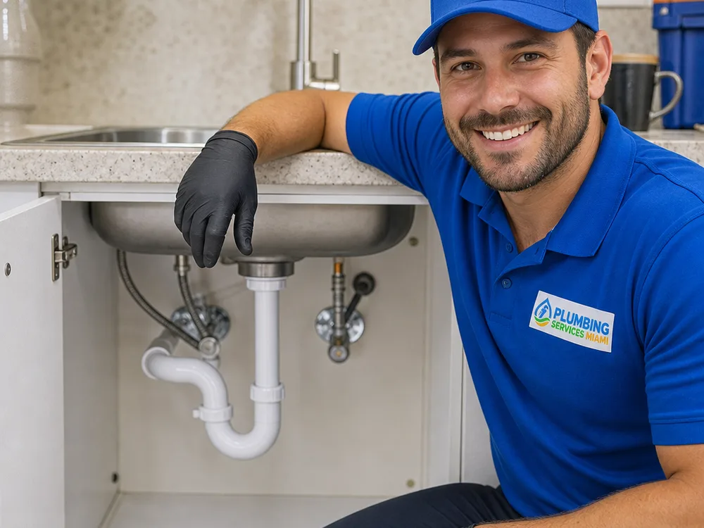 Finished under-sink plumbing with a new P-trap, aligned drain, and secured supply lines